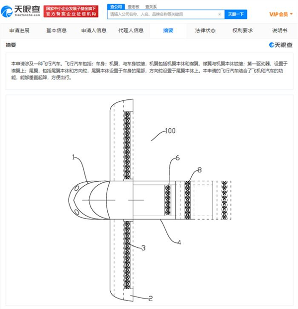 中电科旗下公司飞行汽车专利公布  可垂直升降